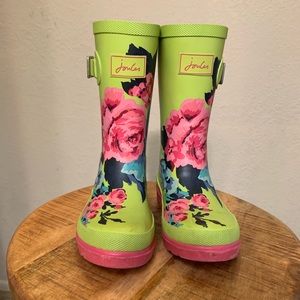 Joules little girls rubber boots